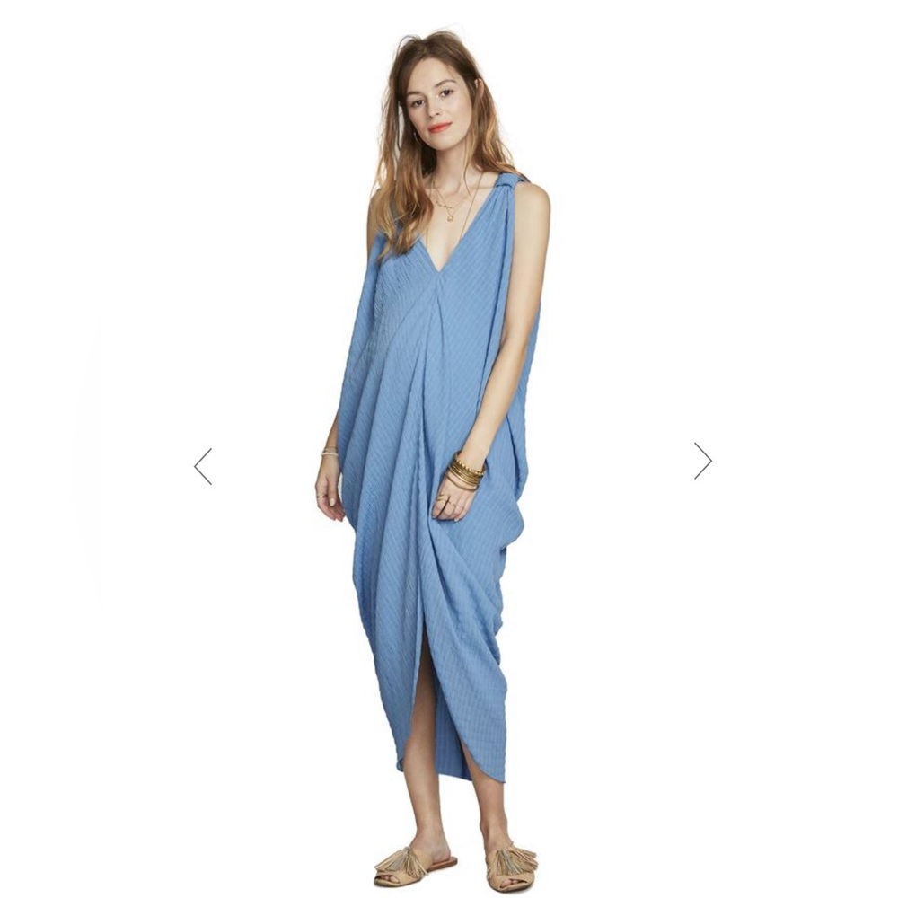 Hatch Maternity Blue Amira Drape Dress (One Size)
